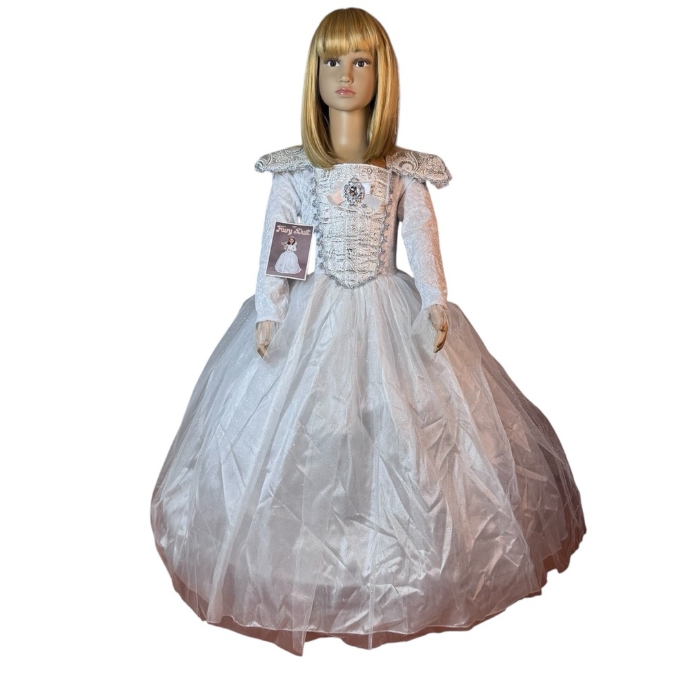Elegant White Princess Flower Girl Dress